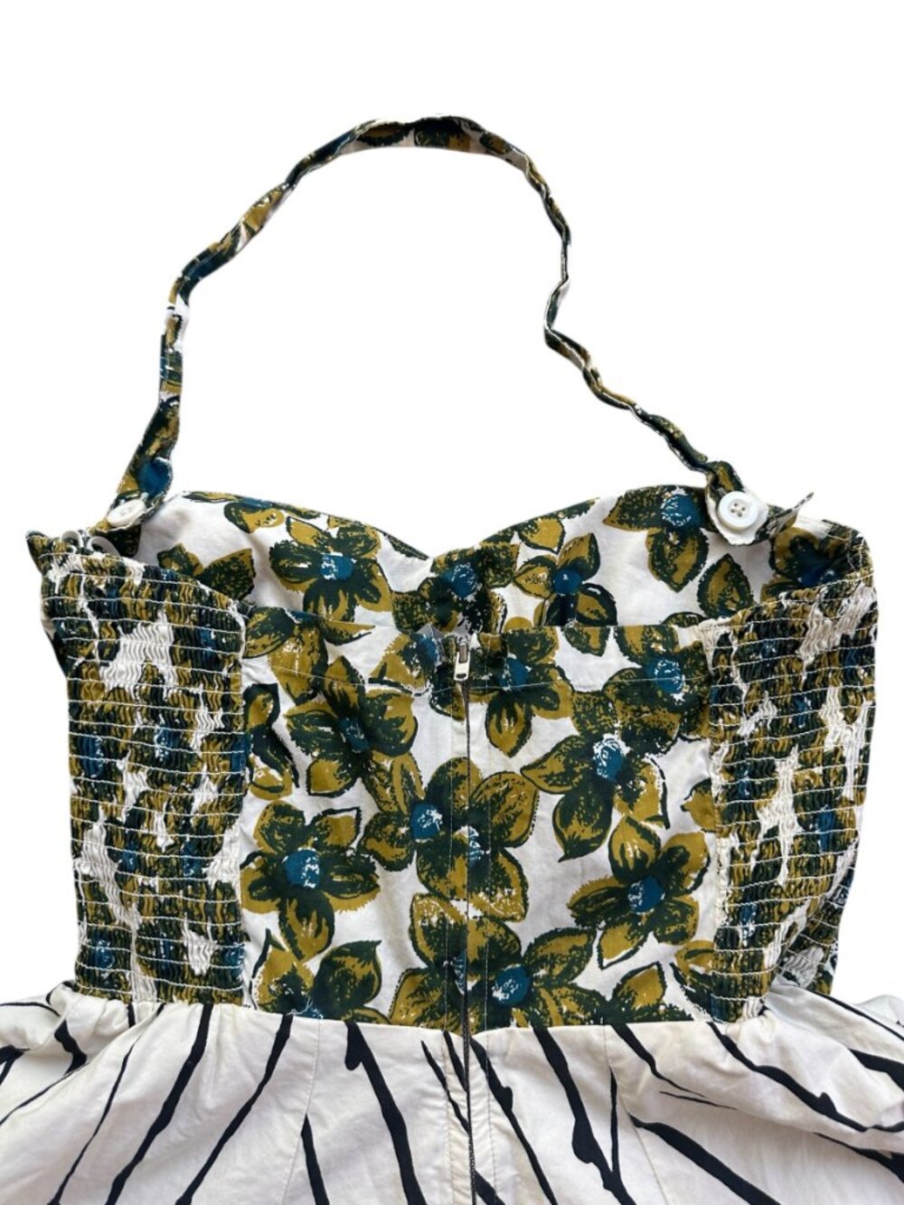 Anthropologie Girls From Savoy Floral Halter Dress Size 14P Petite Vintage Retro - Picture 16 of 16